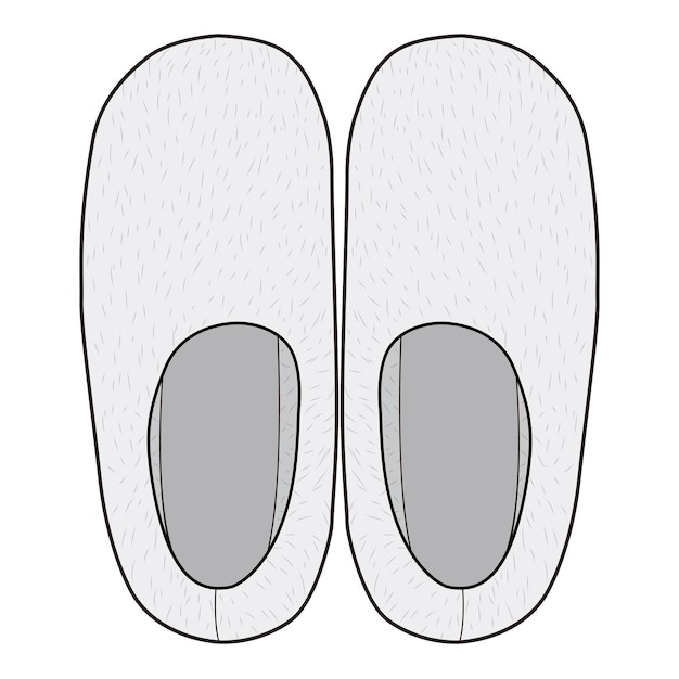 Las zapatillas peludas de la vista superior