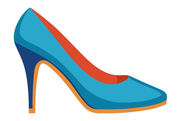 un zapato azul y naranja con una franja azul en la parte inferior