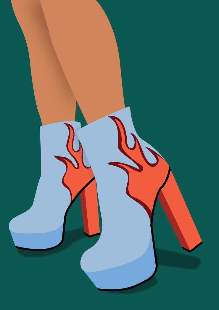 Vector zapato, botas, calzado. zapatos de mujer, mujer, niña. zapato estilo ashion.