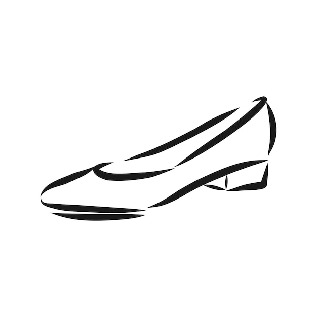 Zapato de mujer, dibujo vectorial, zapato de mujer, ilustración de dibujo vectorial