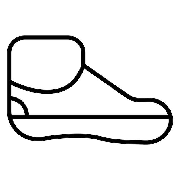 un zapato que es negro y tiene un contorno negro
