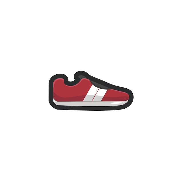 zapato rojo en el diseño de vector plano de contorno