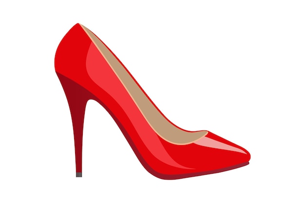 un zapato rojo con una franja dorada en la parte inferior