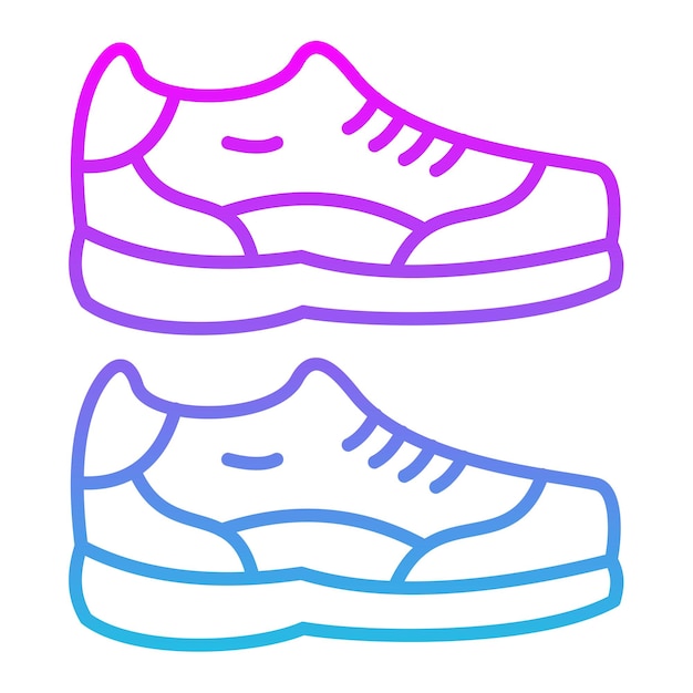 un zapato rosa y blanco se muestra con un logotipo rosa y azul