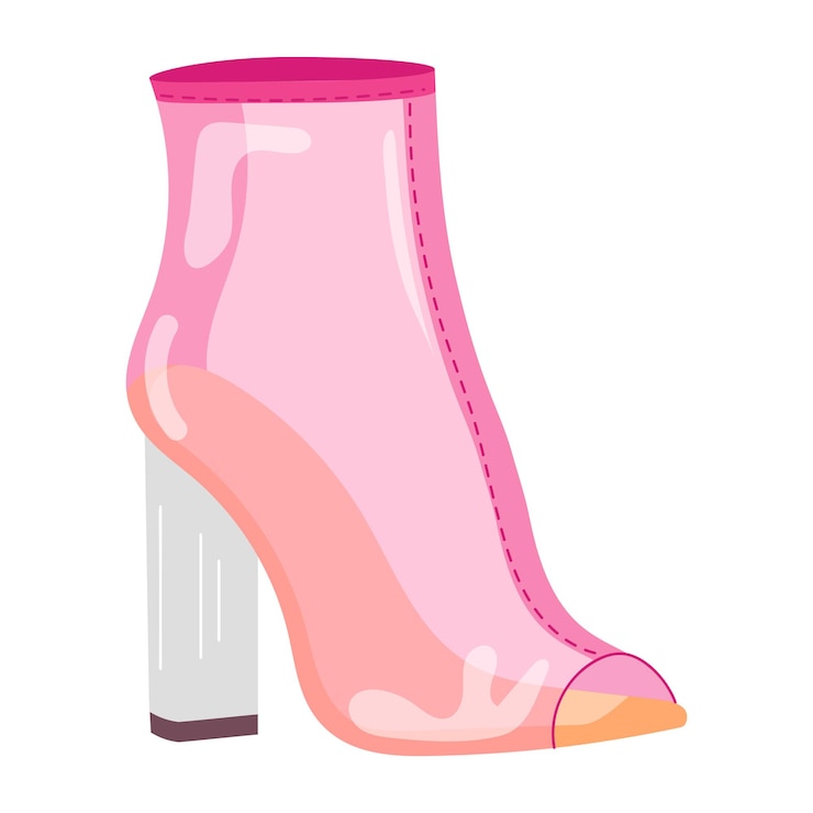 Vector un zapato rosa con una hebilla que dice " tacón alto "