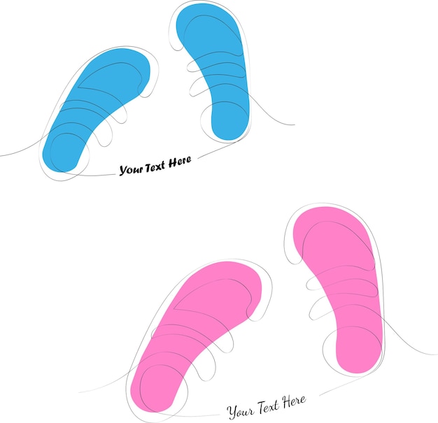 zapatos de bebé lindos con diseño de arte de línea para diseño de plantillas publicitarias de bebés