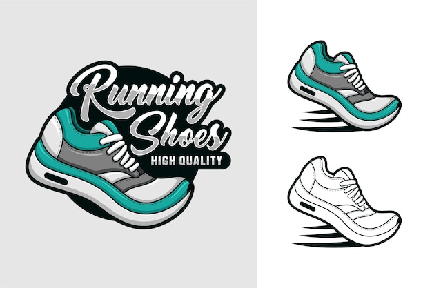 Zapatos para correr colección de logotipos de diseño vectorial de alta calidad