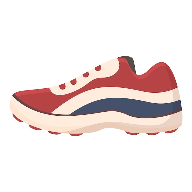 Zapatos de correr expuestos lateralmente con colores rojo, blanco y azul