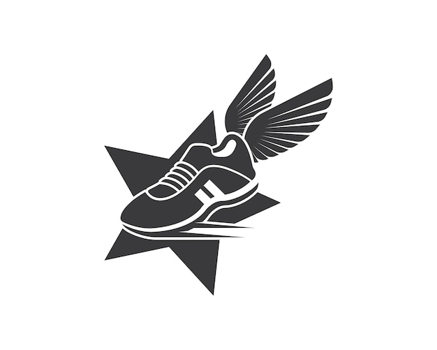 Vector zapatos para correr icono logo vector ilustración diseño