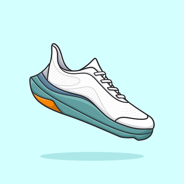 Zapatos para correr Vector de dibujos animados blanco