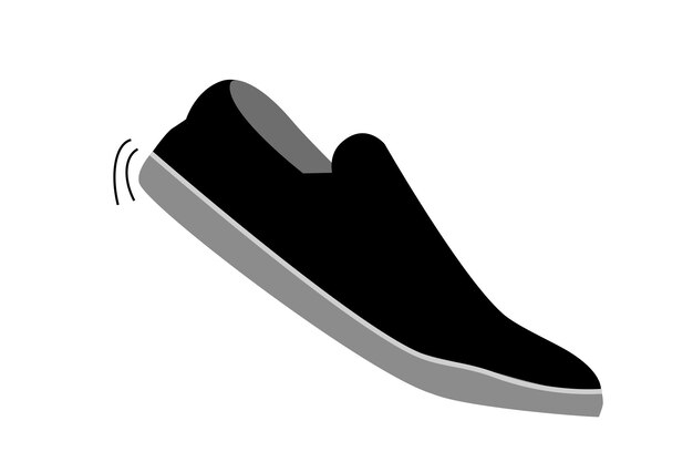 Zapatos deportivos negros vectoriales simples con efecto de movimiento