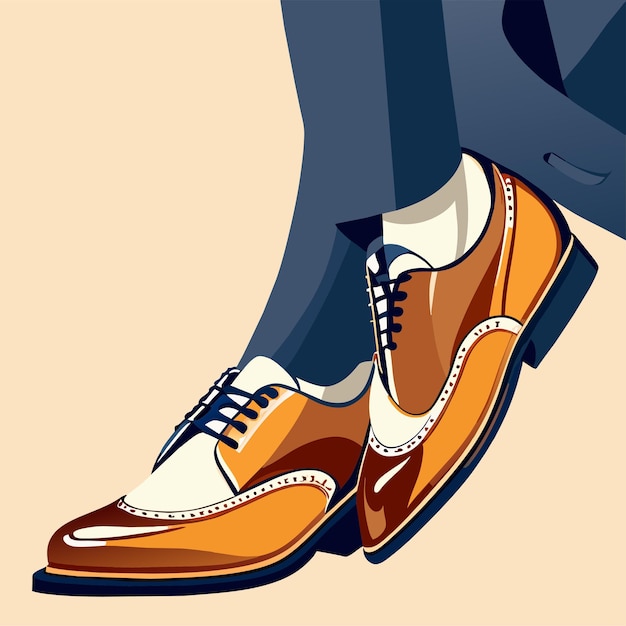 Vector zapatos de hombre con estilo