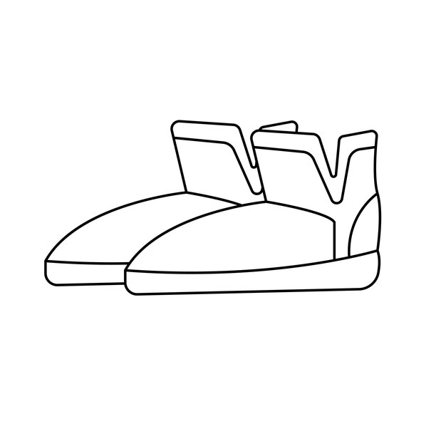 Vector zapatos de invierno ilustración vectorial en estilo doodle aislado sobre fondo blanco