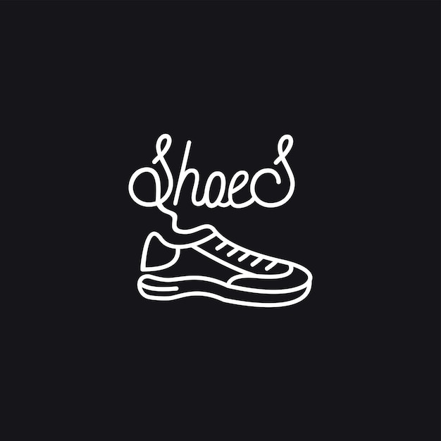 Zapatos logo vector icono línea ilustración