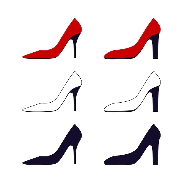 Zapatos de mujer con tacones altos vector