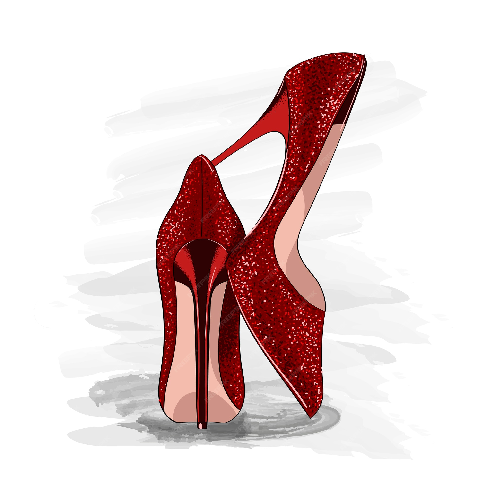 rojos brillantes tacones | Vector Premium