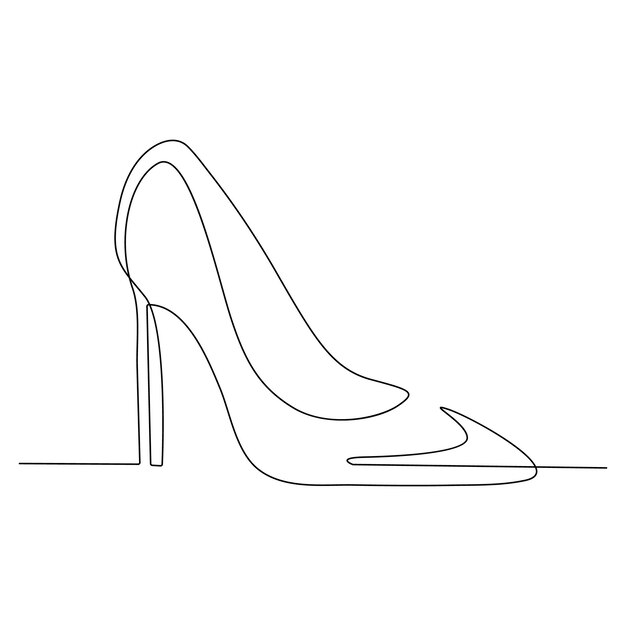 Zapatos de un solo dibujo de línea continua Zapatos deportivos dibujados en un estilo artístico de una línea