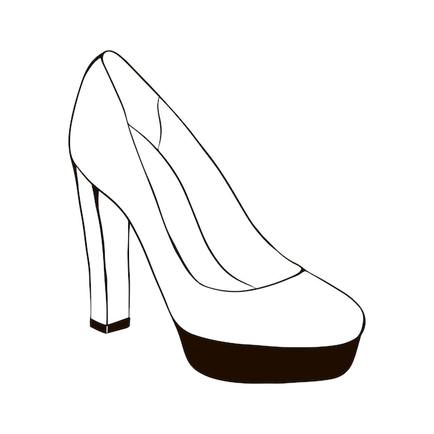 Vector zapatos de tacón alto ilustración vectorial dibujada a mano aislada en un fondo blanco