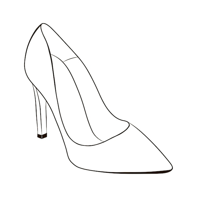 Vector zapatos de tacón alto ilustración vectorial dibujada a mano aislada en un fondo blanco