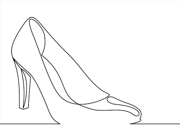 Zapatos de tacón alto para mujer Icono de línea vectorial Dibujo de línea continua