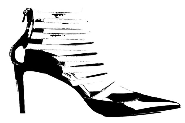 Vector zapatos de textura en blanco y negro ilustración vectorial superposición de imagen monocromática textura de fondo grunge