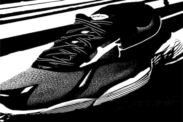 zapatos de textura en blanco y negro ilustración vectorial superposición de imagen monocromática textura de fondo grunge