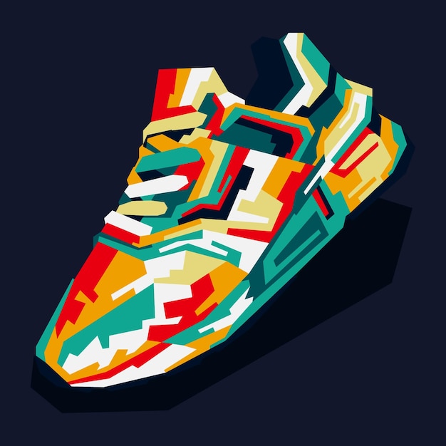 Zapatos wpap diseño de vector de estilo pop art