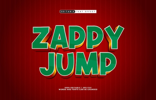 zappy jump efecto de texto editable con un efecto de texto de juego y juego