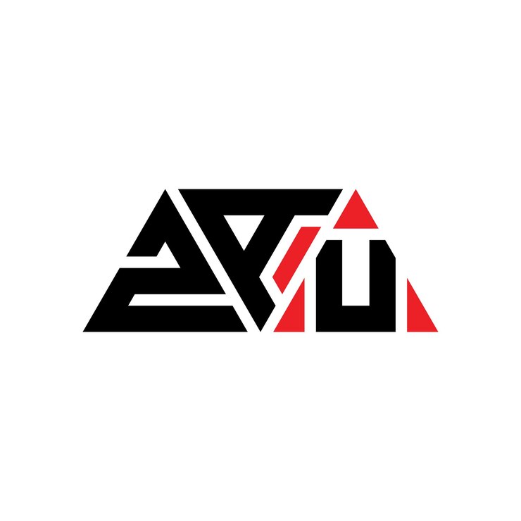 Vector zau triángulo letra diseño de logotipo con forma de triángulo zau logotipo triángulo diseño monograma zau modelo de logotipo vectorial triángulo con color rojo logotipo triangular zau sencillo elegante y lujoso logotipo zau