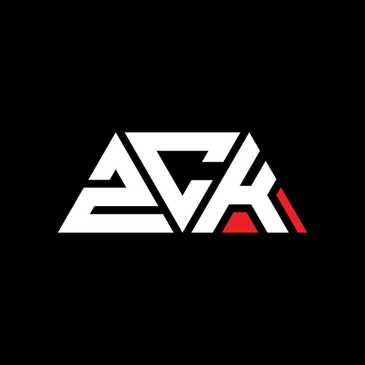 Vector zck diseño de logotipo de letra triangular con forma de triángulo zck diseñador de logotipo triangular monograma zck triángulo vectorial plantilla de logotipo con color rojo zck símbolo triangular sencillo elegante y lujoso zck logotipo