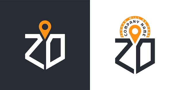 ZD Location Logo Bundle Letter ZD Logo Iconos de doble vector para el reclutamiento y la navegación