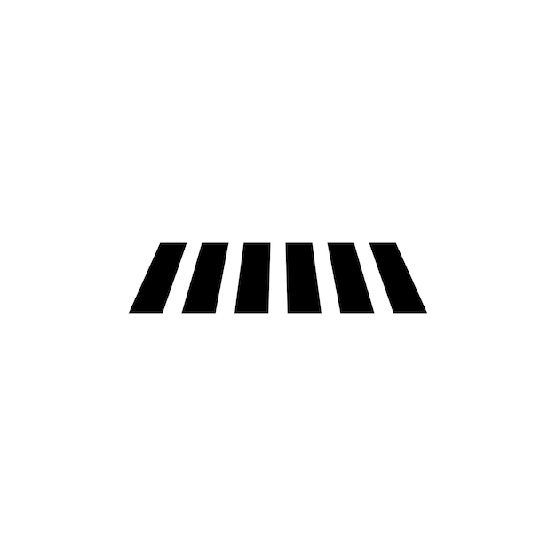 Zebra Crossing Icon Set Signo vectorial de seguridad de peatones de cruce peatonal en un estilo negro lleno y delineado Signo de tráfico de pasarela de la calle
