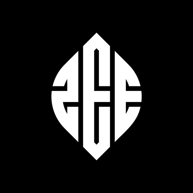 ZEE diseño de logotipo de letras circulares con forma de círculo y elipse ZEE letras elípticas con estilo tipográfico Las tres iniciales forman un logotipo de círculo ZEE círculo emblema monograma abstracto letra marca vector