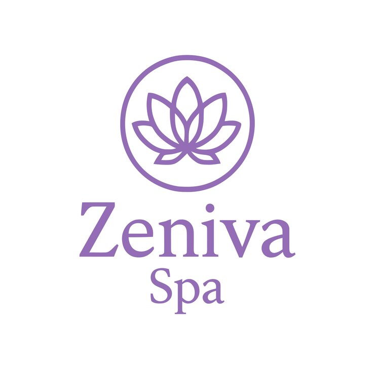 Zeniva Spa Logo Purple Lotus Flower Design Wellness Brand