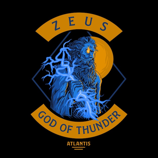 Vector zeus, dios del trueno