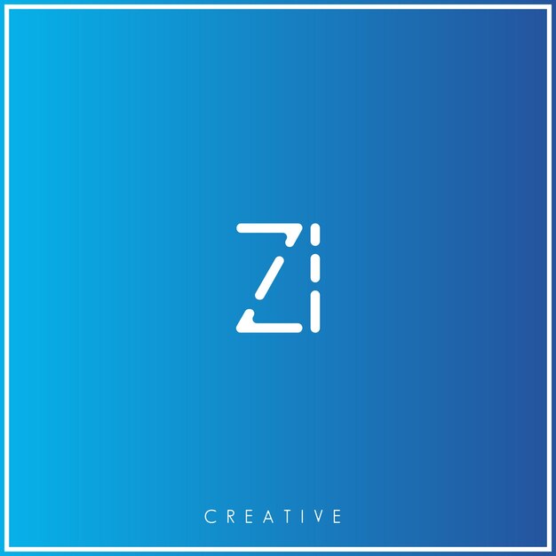 ZI Diseño de logotipo creativo Premium Vector Logotipo creativo Vector Ilustración logotipo letras Logotipo