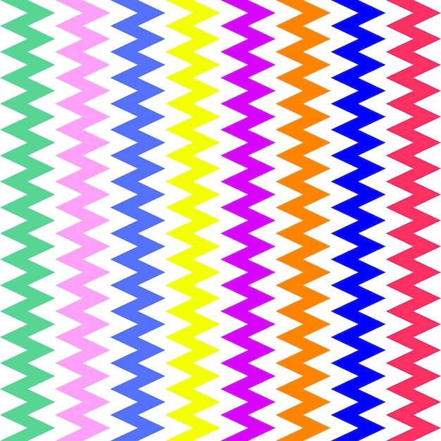Zig Zag Geométrico Línea Neón Color Vector Moda Fondo Patrón Transparente