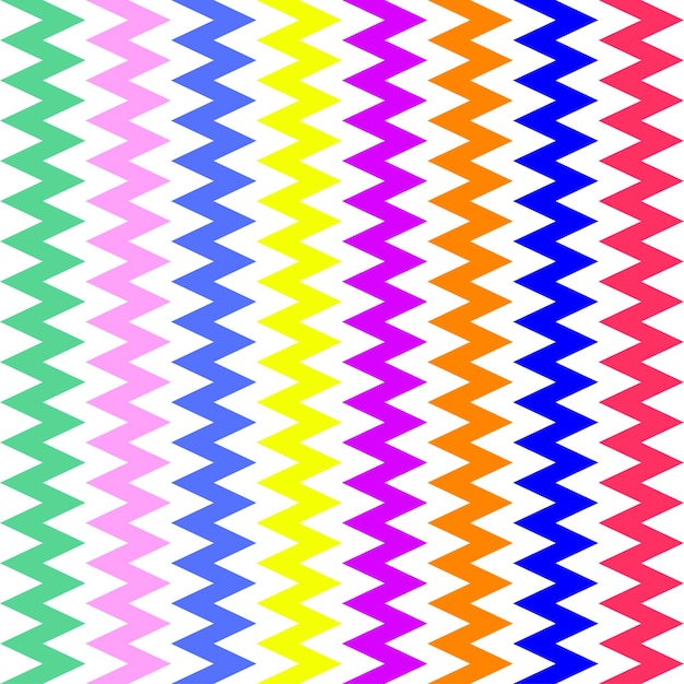 Zig Zag Geométrico Línea Neón Color Vector Moda Fondo Patrón Transparente