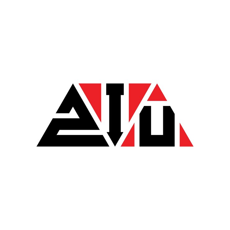 Vector ziu triángulo diseño de la letra del logotipo con forma de triángulo ziu diseño del logotipo del triángulo monograma ziu modelo de logotipo vectorial triángulo con color rojo ziu logotipo triangular sencillo elegante y lujoso logotipo ziu