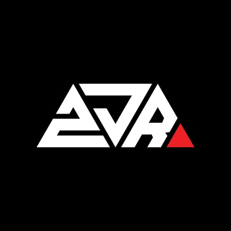 Vector zjr triángulo diseño de la letra del logotipo con forma de triángulo zjr diseño del logotipo triángulo monograma zjr modelo de logotipo vectorial triángulo con color rojo zjr logotipo triangular sencillo elegante y lujoso logotipo zjr