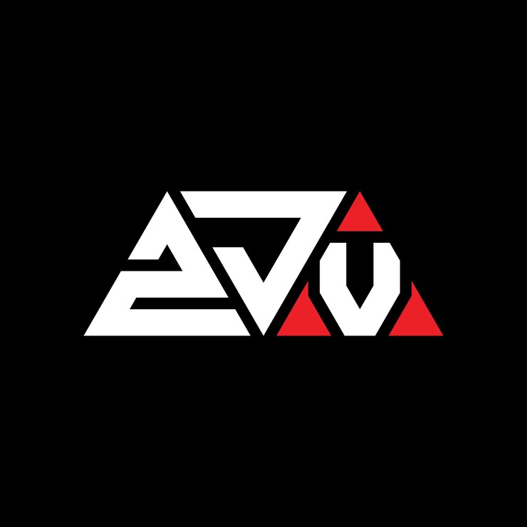 Vector zjv diseño de logotipo de letra triangular con forma de triángulo zjv diseñador de logotipo triangular monograma zjv triángulo vectorial plantilla de logotipo con color rojo zjv logo triangular sencillo elegante y lujoso logotipo zjv