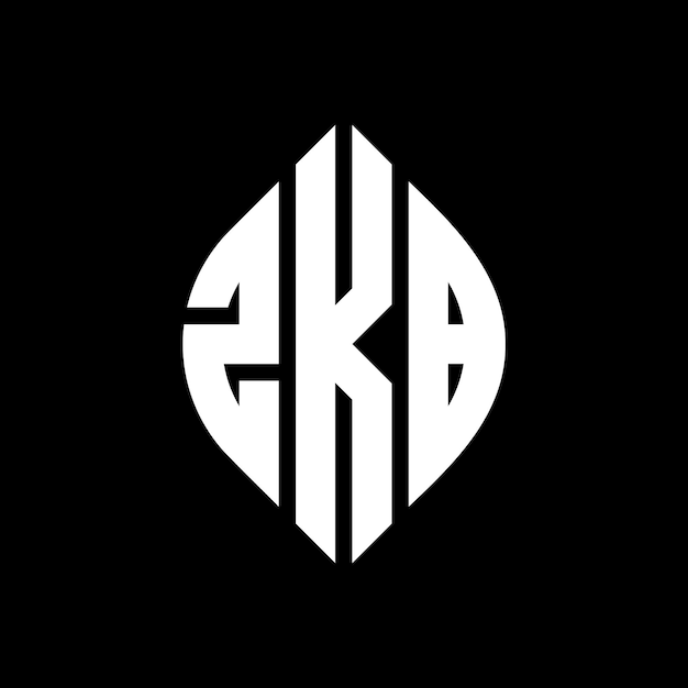 ZKB diseño de logotipo de letras circulares con forma de círculo y elipse ZKB letras elípticas con estilo tipográfico Las tres iniciales forman un logotipo de círculo ZKB emblema de círculo Monograma abstracto letra marca vector