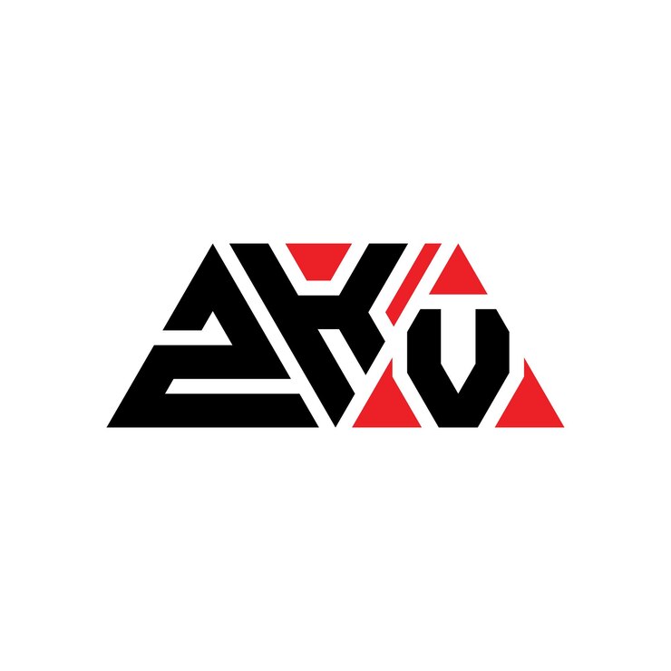 Vector zkv triángulo diseño de la letra del logotipo con forma de triángulo zkv diseño del logotipo del triángulo monograma zkv vector del logotipo triángulo plantilla con color rojo zkv logotipo triangular sencillo elegante y lujoso logotipo zkv