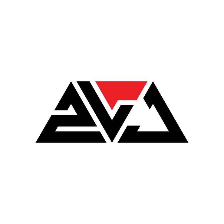 Vector zlj diseño de logotipo de letra triangular con forma de triángulo zlj diseñador de logotipo triangular monograma zlj modelo de logotipo vectorial triangular de color rojo zlj logotipo triangle sencillo elegante y lujoso logotipo zlj