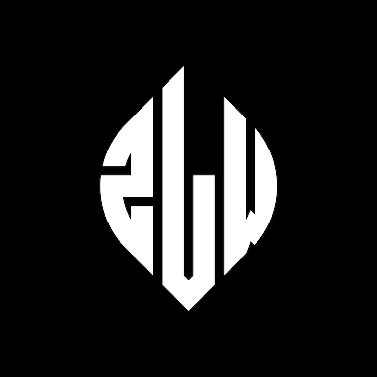 Vector zlw diseño de logotipo de letras circulares con forma de círculo y elipse zlw letras elípticas con estilo tipográfico las tres iniciales forman un logotipo de círculo zlw emblema de círculo monograma abstracto letra marca vector