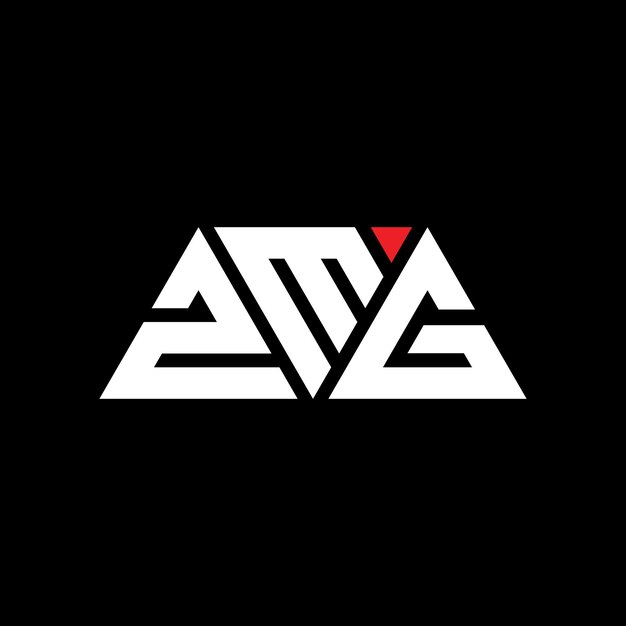 ZMG triángulo diseño de la letra del logotipo con forma de triángulo ZMG diseño del logotipo del triángulo monograma ZMG modelo de logotipo vectorial triángulo con color rojo ZMG logotipo triangular sencillo elegante y lujoso Logotipo ZMG