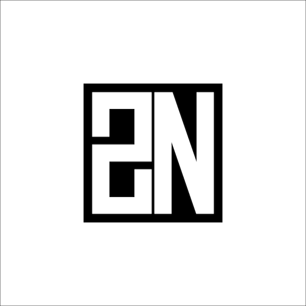ZN Combinación de letras modernas Logotipo de diseño minimalista