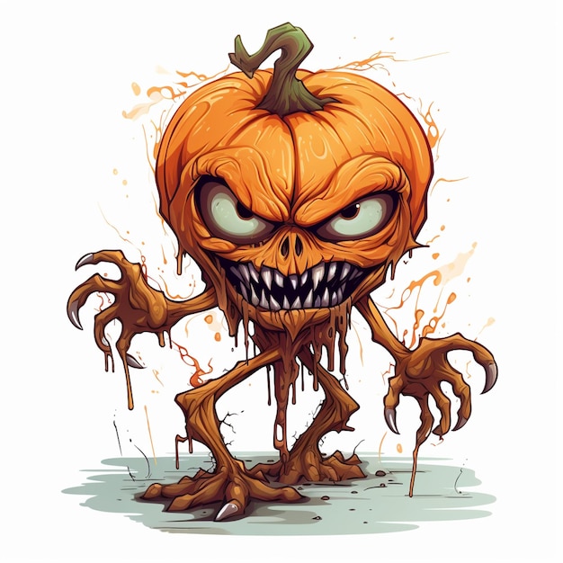 Zombi Calabaza Halloween Jack O Lantern Vegetal