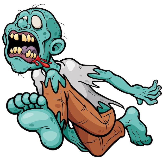 Vector zombie de dibujos animados