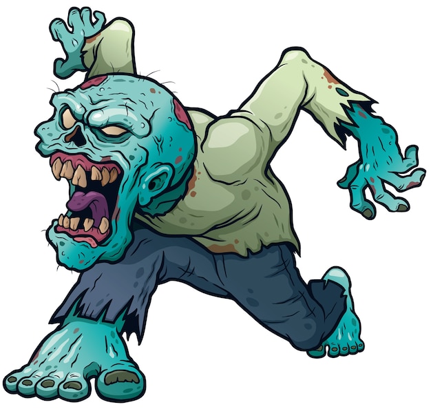 Vector zombie de dibujos animados